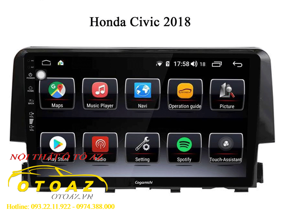 màn-hình-android-gogamichi-Civic-2018