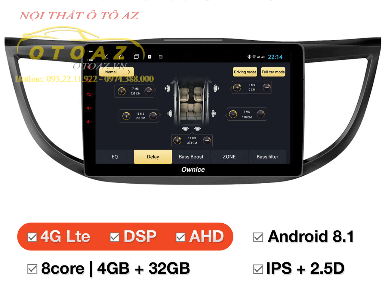 màn-hình-android-Ownice-C960-xe-honda-CRV-2012-2016
