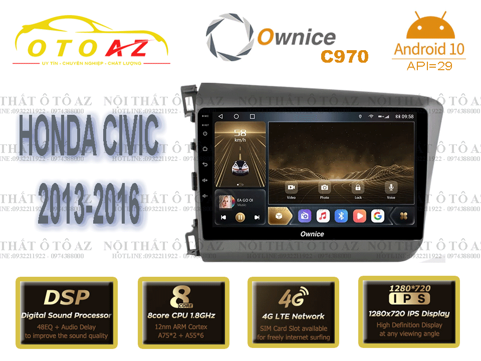 Màn-Hình-Ownice-C970-Xe-Honda-Civic-2013-2016