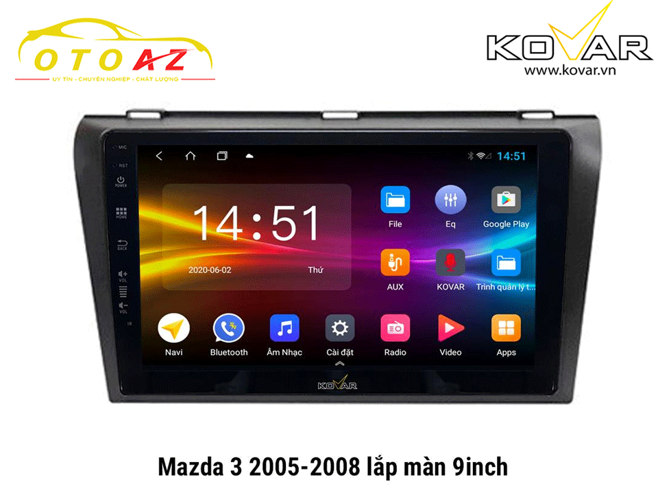 màn-hình-android-Kovar-cho-xe-mazda-3-2005-2008