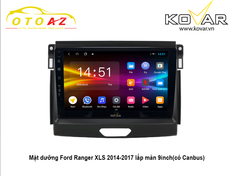 màn-hình-android-Kovar-xe-Ranger-XLS-2014-2017