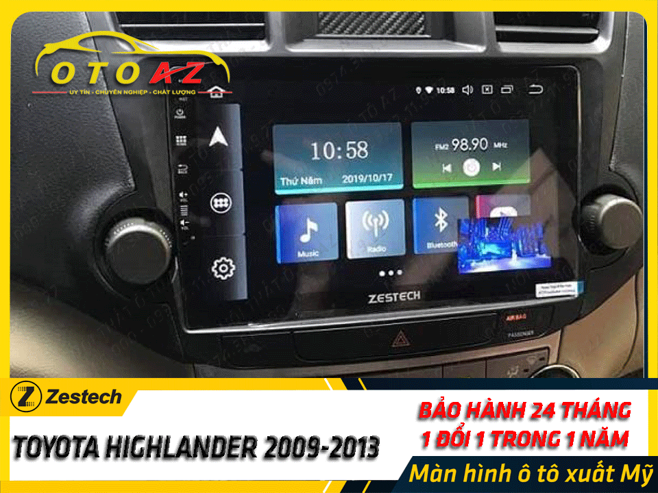 màn-hình-android-Zestech-cho-xe-Highlander-2009-2013